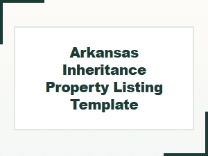 Arkansas Inheritance Property Checklist Template